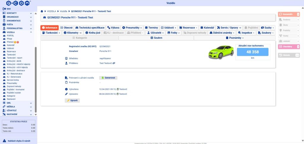 Vehiqo | správa vozového parku - detaily