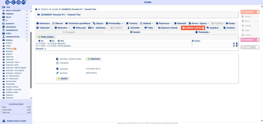 VEHIQO - dálniční známky